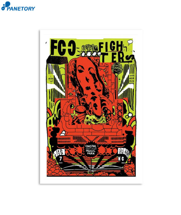 Foo Fighters Coastal Credit Union Music Park Raleigh Nc May 7 2024 Poster