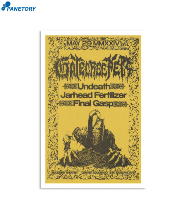 Gatecreeper Bluebird Theater Denver Co May 29 2024 Poster