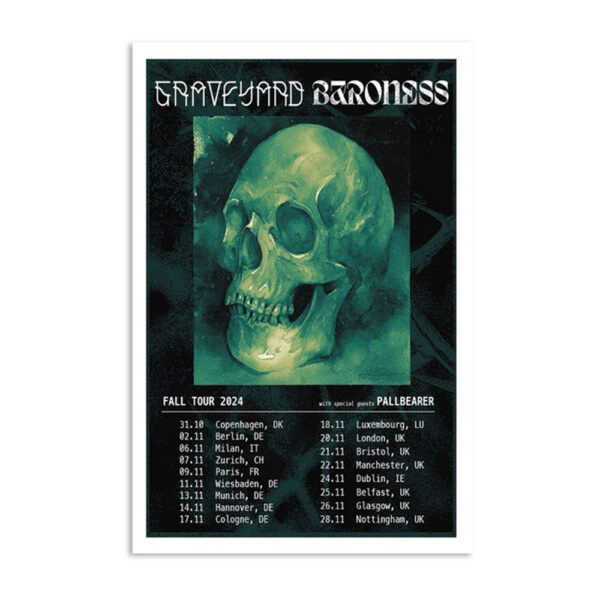 Graveyard & Baroness Fall Tour 2024 Poster