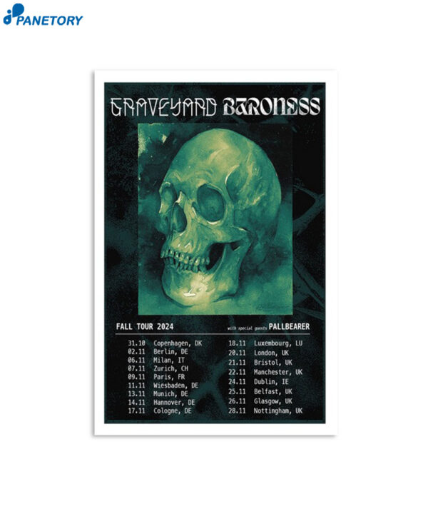 Graveyard & Baroness Fall Tour 2024 Poster