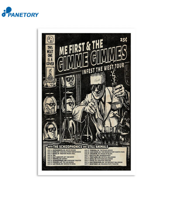 Me First And The Gimme Gimmes Infest The West Tour 2024 Poster