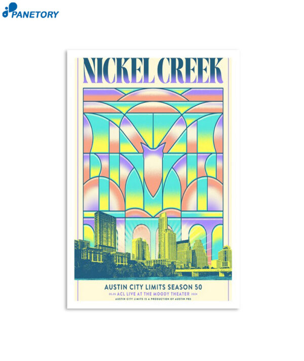 Nickel Creek Poster May 5 2024 Acl Live At The Moody Theater Austin Tx Poster