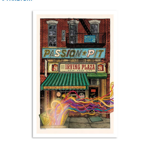 Passion Pit Irving Plaza New York Ny May 28 & 29 2024 Poster