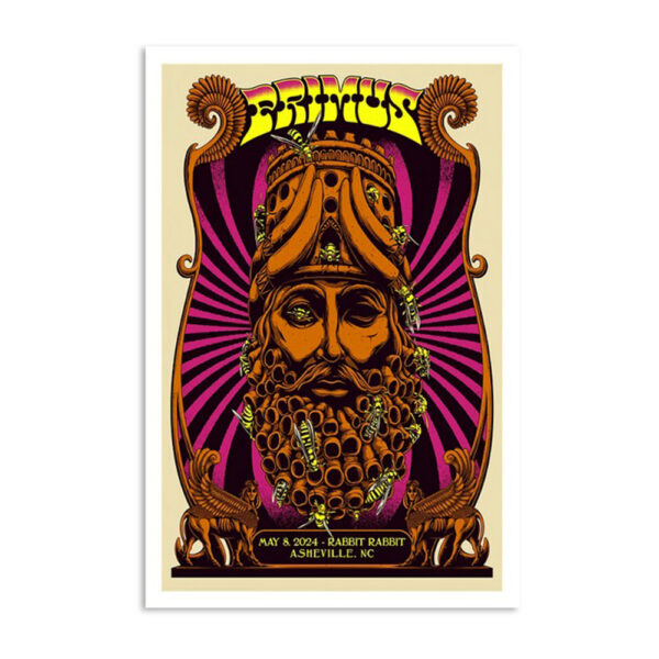 Primus Poster May 8 2024 Rabbit Rabbit Asheville Nc Poster