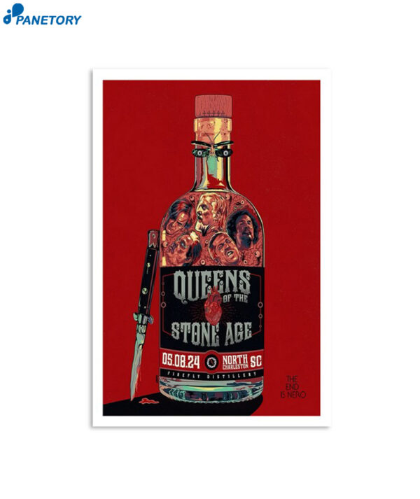 Queens Of The Stone Age May 8 2024 North Charleston Sc Firefly Distillery Poster