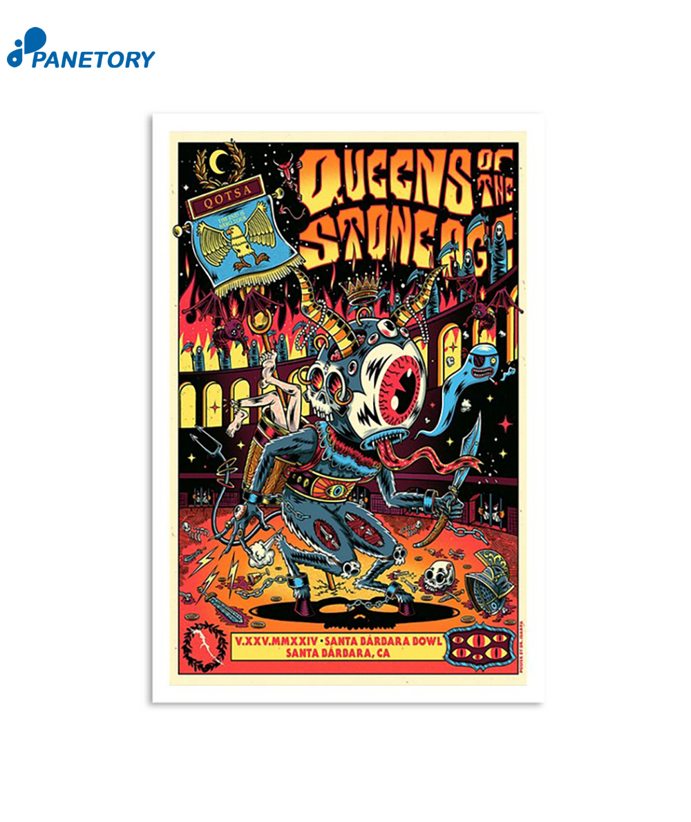Queens Of The Stone Age Santa Barbara Bowl Santa Barbara CA May 24th 2024 Poster 2 Queens Of The Stone Age Santa Barbara Bowl Santa Barbara Ca May 24th 2024 Poster
