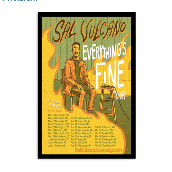 Sal Vulcano Everything's Fine Tour 2024-2025 Poster