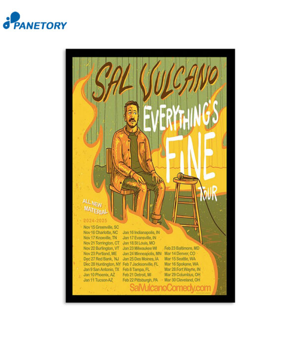 Sal Vulcano Everything's Fine Tour 2024-2025 Poster