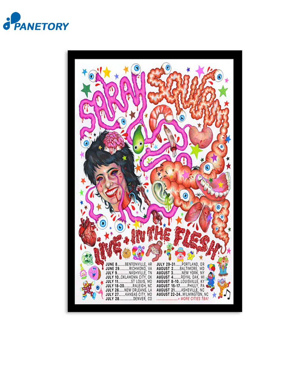 Sarah Squirm Tour This Summer 2024 Poster 2 Sarah Squirm Tour This Summer 2024 Poster