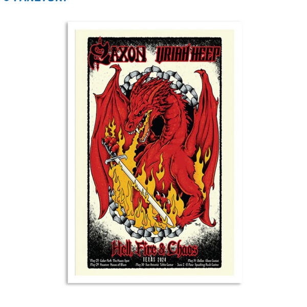 Saxon & Uriah Heep Show Texas 2024 Poster
