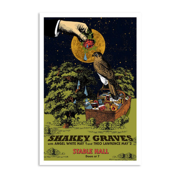 Shakey Graves With Theo Lawrence May 2 2024 Stable Hall San Antonio TX Poster