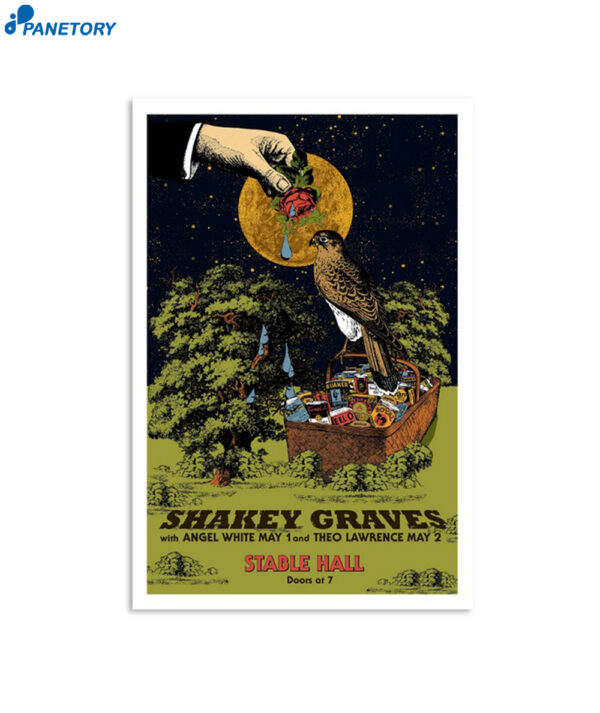 Shakey Graves With Theo Lawrence May 2 2024 Stable Hall San Antonio Tx Poster