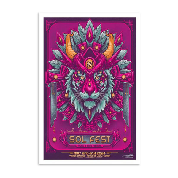 Sol Fest Poster May 2-5 2024 Vortex Spring Ponce De Leon Fl Poster