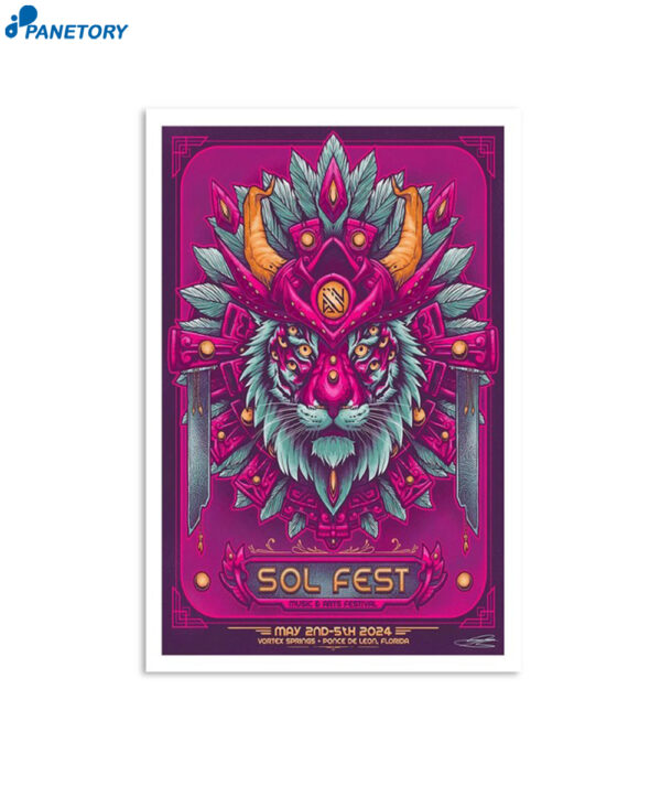 Sol Fest Poster May 2-5 2024 Vortex Spring Ponce De Leon Fl Poster