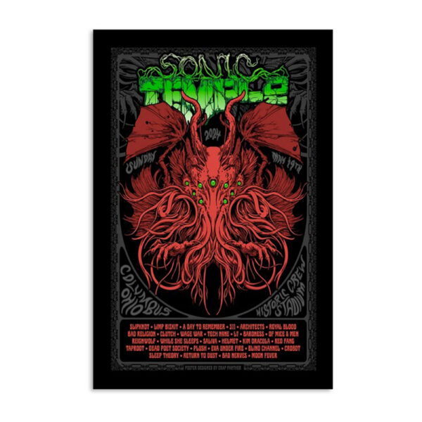 Sonic Temple Fest Historic Crew Stadium Columbus Oh 5-19-2024 Poster