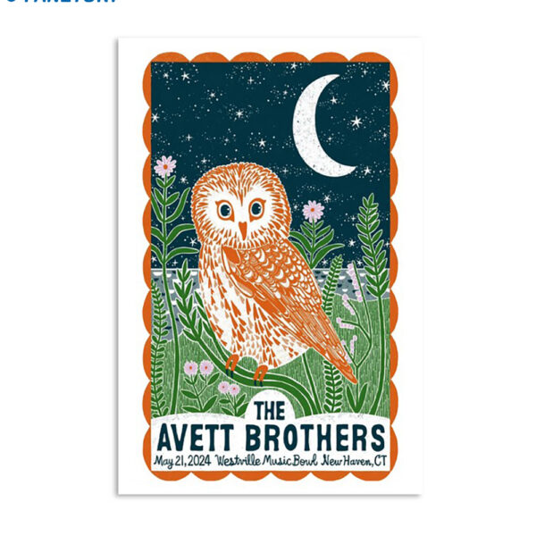 The Avett Brother Westville Music Bowl New Haven Ct May 21 2024 Poster