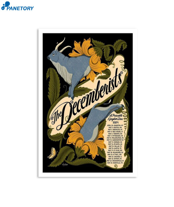 The Decemberists Tour 2024 Poster A Peaceable Kingdom Poster