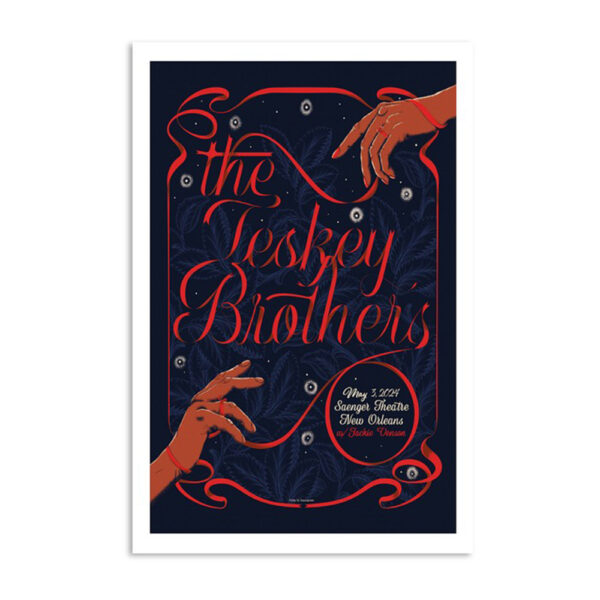 The Teskey Brothers New Orleans La May 3rd 2024 Poster