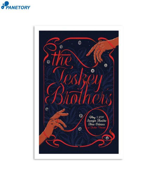 The Teskey Brothers New Orleans La May 3rd 2024 Poster