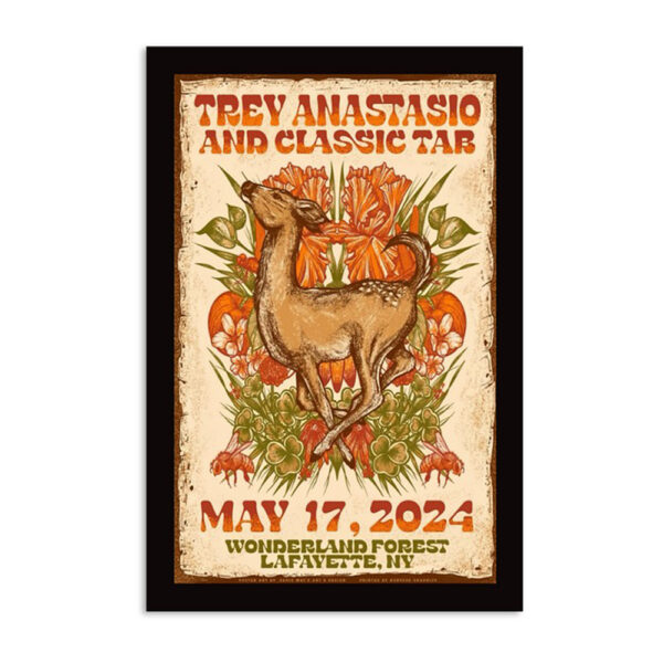 Trey Anastasio And Classic Tab 5-17-2024 Lafayette Ny Poster