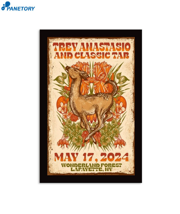 Trey Anastasio And Classic Tab 5-17-2024 Lafayette Ny Poster