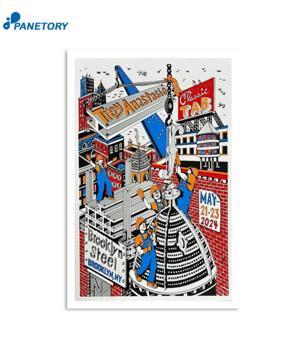 Trey Anastasio May 21-23 2024 Brooklyn Ny Brooklyn Steel Poster