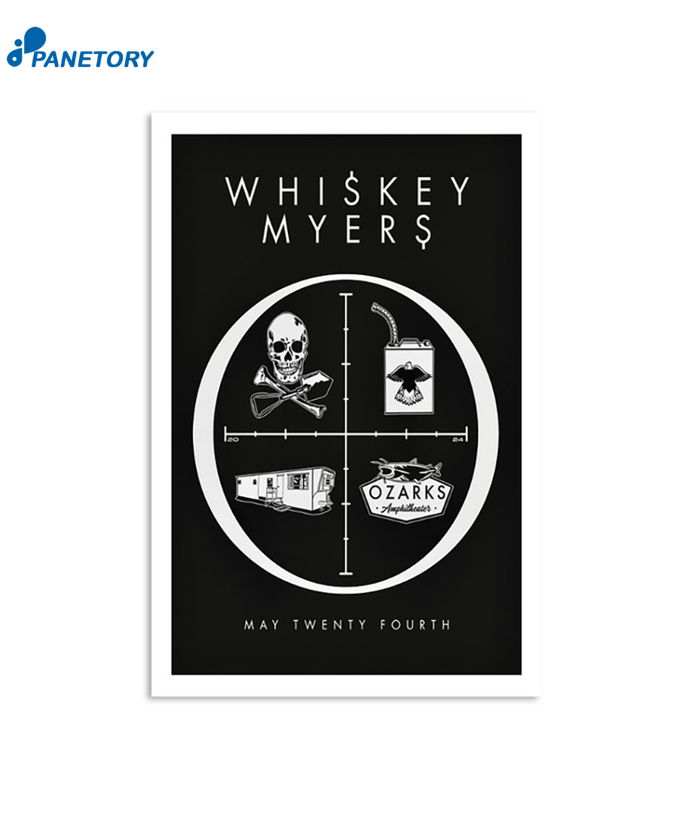 Whiskey Myers Ozarks Amphitheater Camdenton Mo May 24th 2024 Poster 2 Whiskey Myers Ozarks Amphitheater Camdenton Mo May 24th 2024 Poster