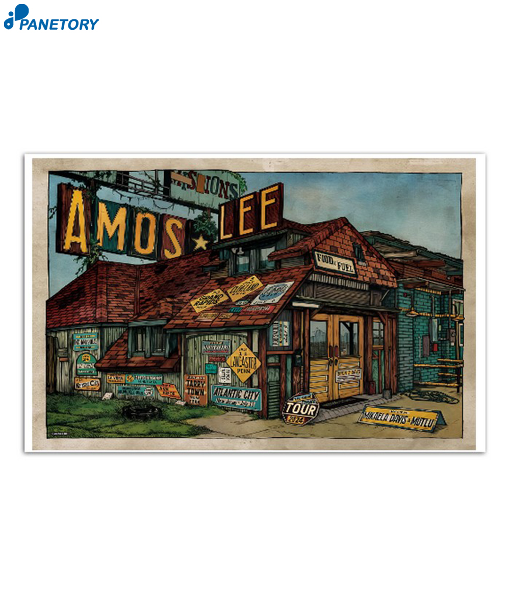 Amos Lee Summer Tour 2024 Poster 2 Amos Lee Summer Tour 2024 Poster