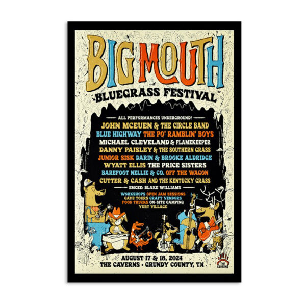 Big Mouth Bluegrass Festival The Caverns Grundy County TN Aug 17 18 2024 Poste