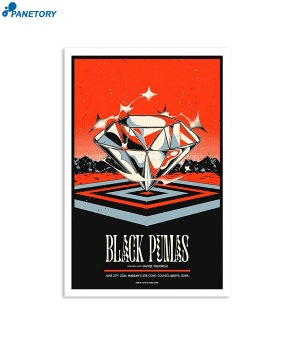 Black Pumas Harrah's Stir Cove Council Bluffs Ia June 20 2024 Poster