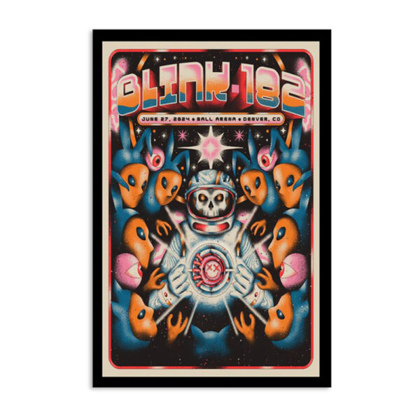 Blink 182 Ball Arena Denver Co June 27 2024 Poster