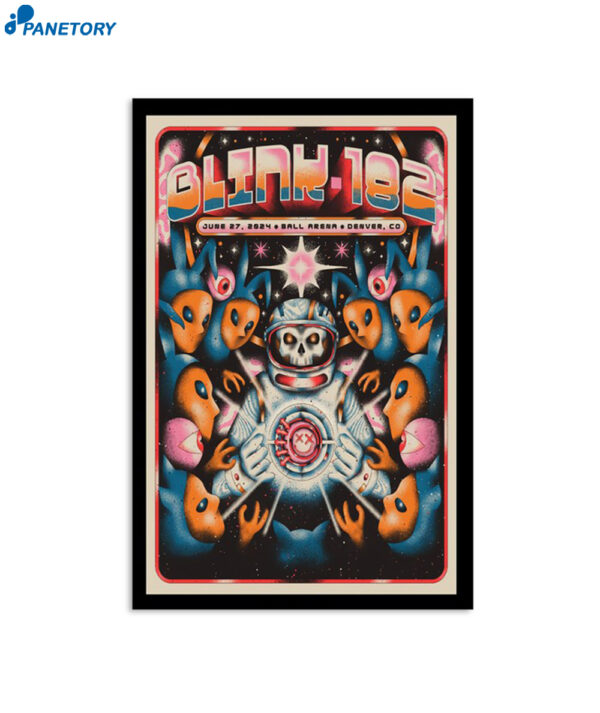 Blink 182 Ball Arena Denver Co June 27 2024 Poster