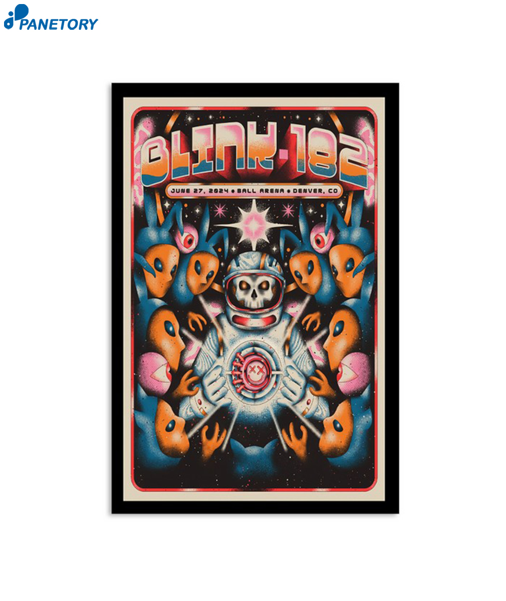 Blink 182 Ball Arena Denver Co June 27 2024 Poster 2 Blink 182 Ball Arena Denver Co June 27 2024 Poster