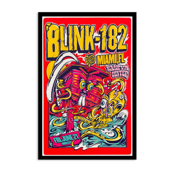 Blink-182 Kaseya Center Miami Fl June 21 2024 Poster