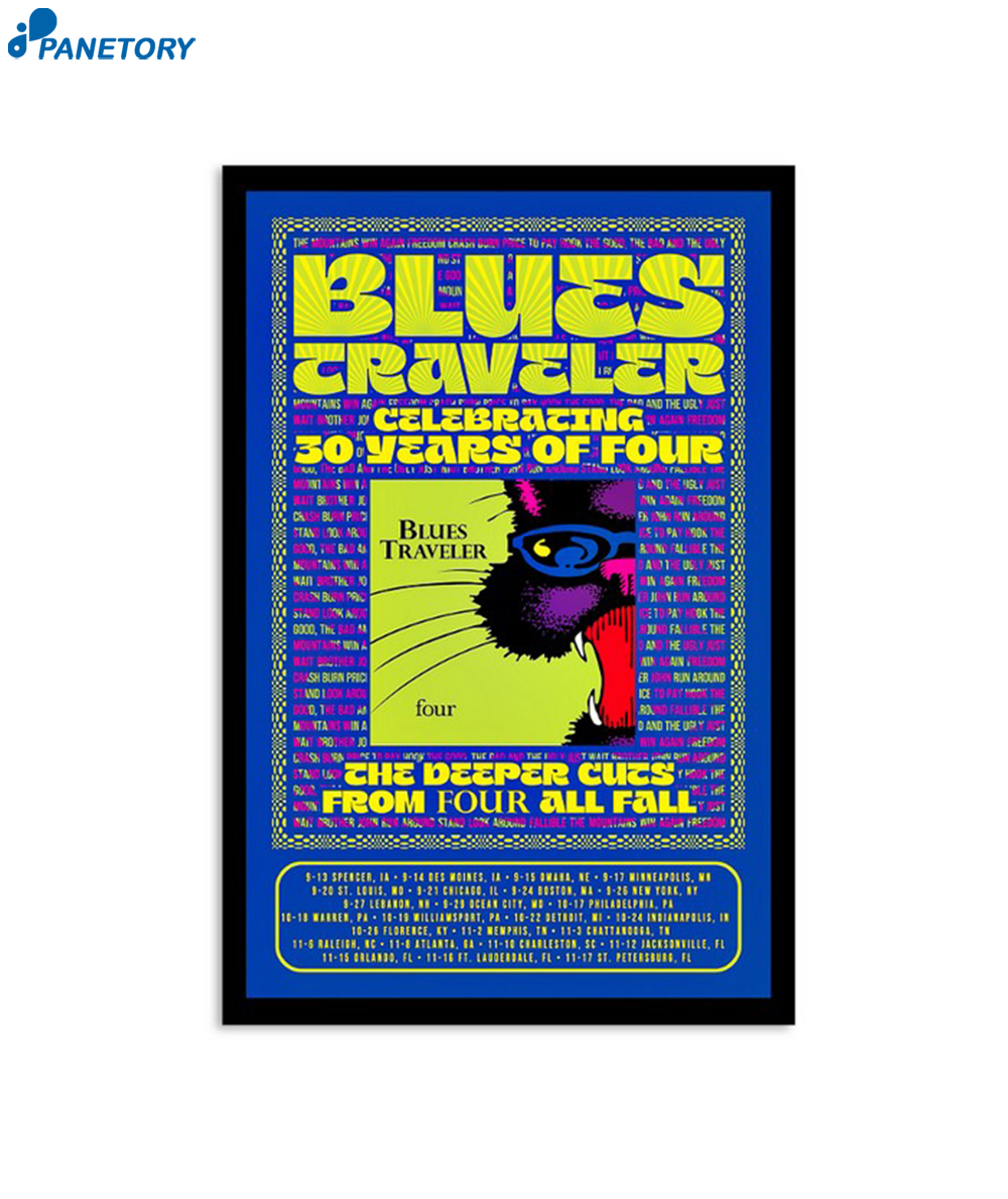 Blues Traveler Celeb 30 Years Of Four Tour 2024 Poster 2 Blues Traveler Celeb 30 Years Of Four Tour 2024 Poster