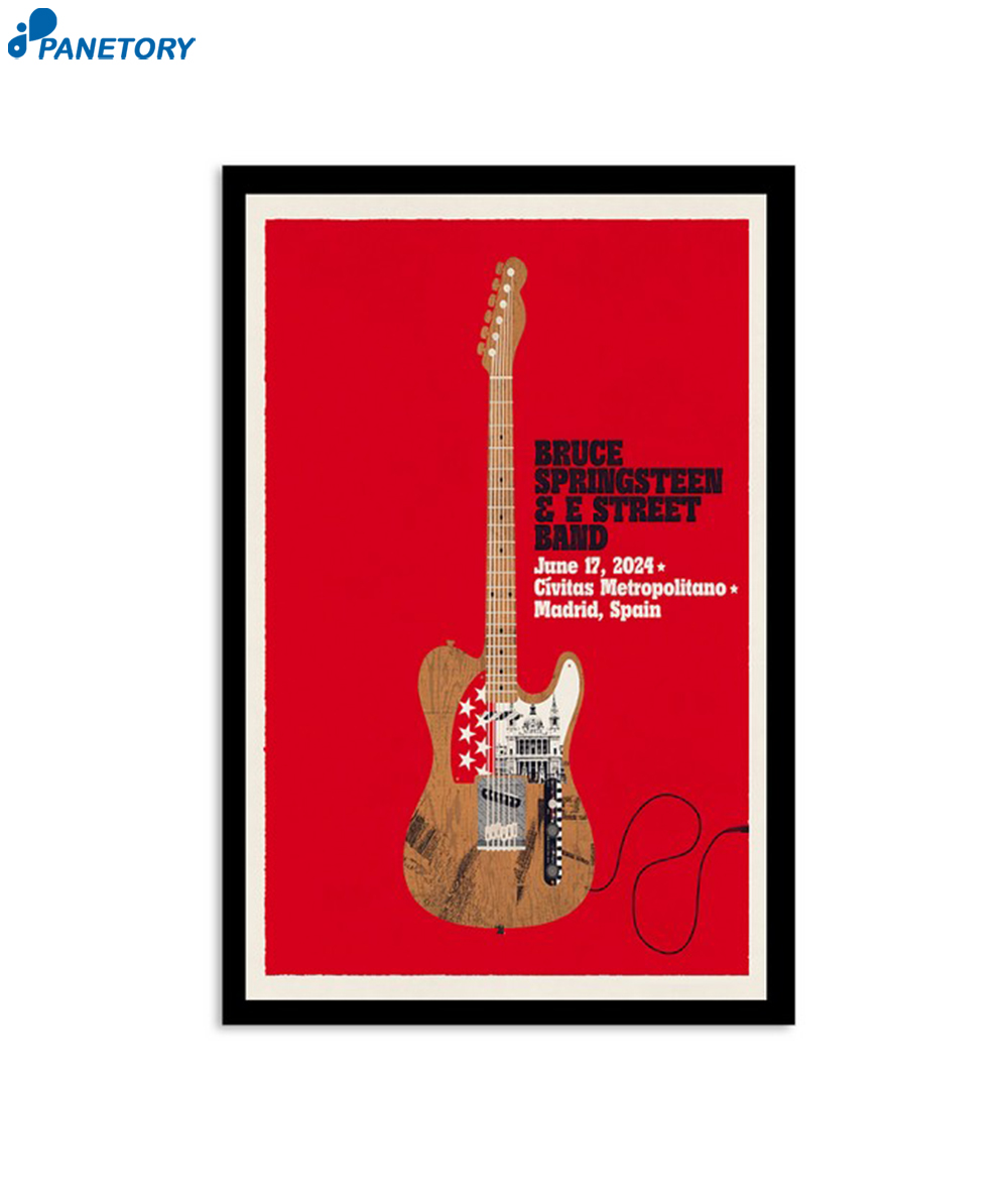 Bruce Springsteen & E Street Band June 17 2024 Madrid Spain Poster 2 Bruce Springsteen & E Street Band Madrid Spain June 17 2024 Poster
