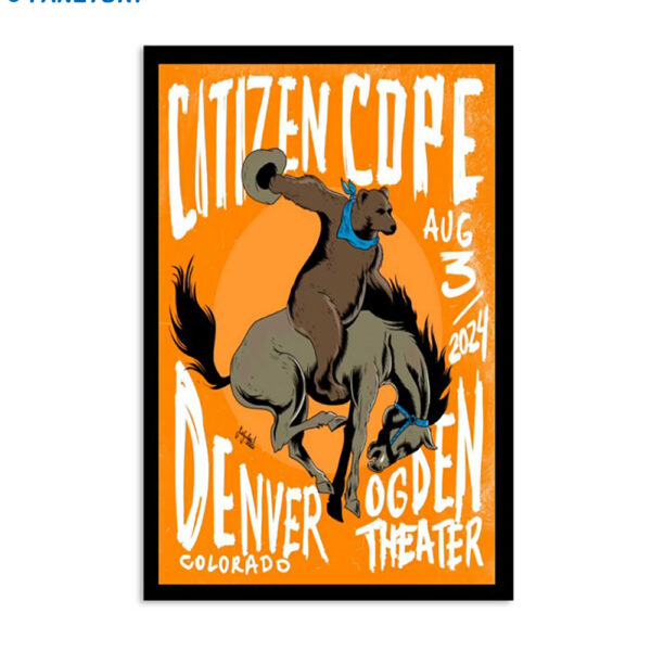 Citizen Cope August 3 2024 At Ogden Theatre In Denver Co Poster