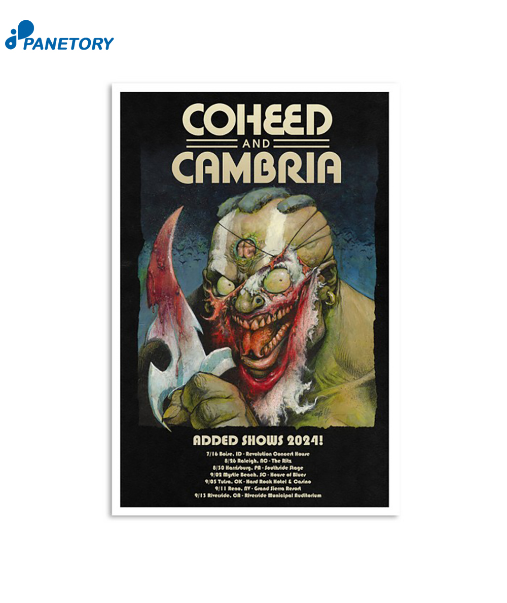 Coheed And Cambria Added Show 2024 Poster 2 Coheed And Cambria Added Show 2024 Poster