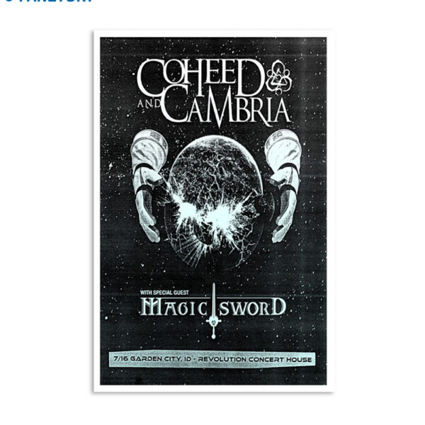 Coheed And Cambria July 16 2024 Garden City Id Revolution Concert House Poster