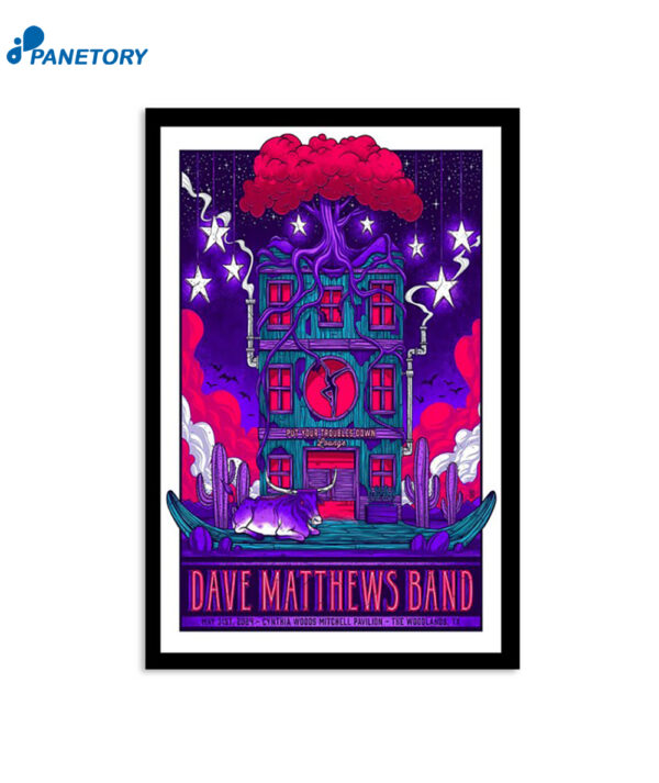 Dave Matthews Band Cynthia Woods Mitchell Pavilion The Woodlands TX May 31 2024 Poster