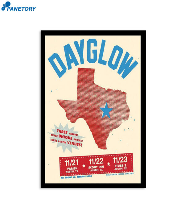 Dayglow Austin Texas November 21-13 2024 Poster