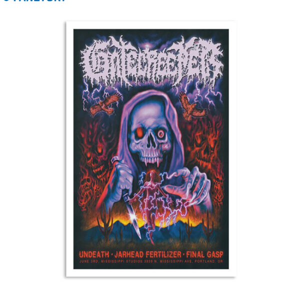 Gatecreeper Mississippi Studios Portland Or June 3 2024 Poster