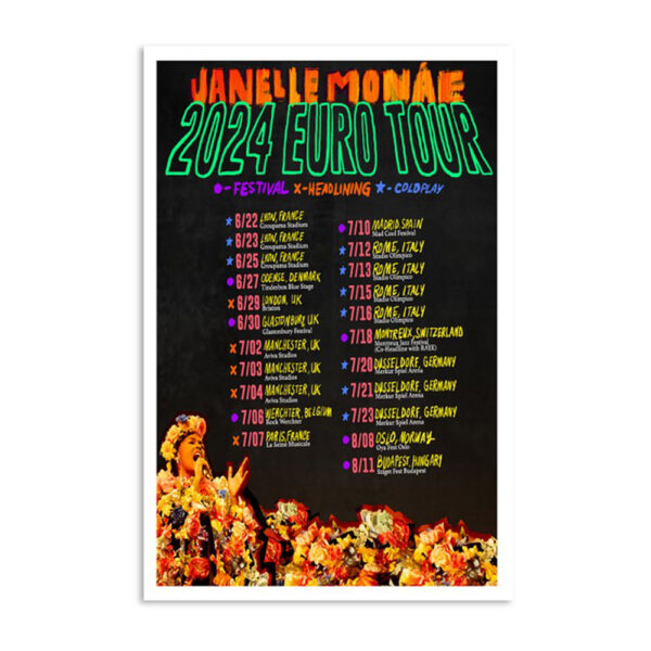 Janelle Monáe Euro Summer Tour 2024 Poster