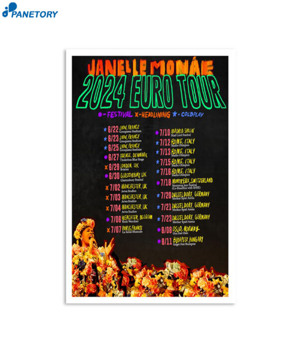 Janelle Monáe Euro Summer Tour 2024 Poster