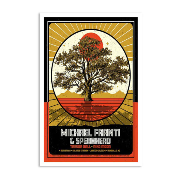 Michael Franti And Spearhead Salvage Station Asheville NC June 28 2024 Poster