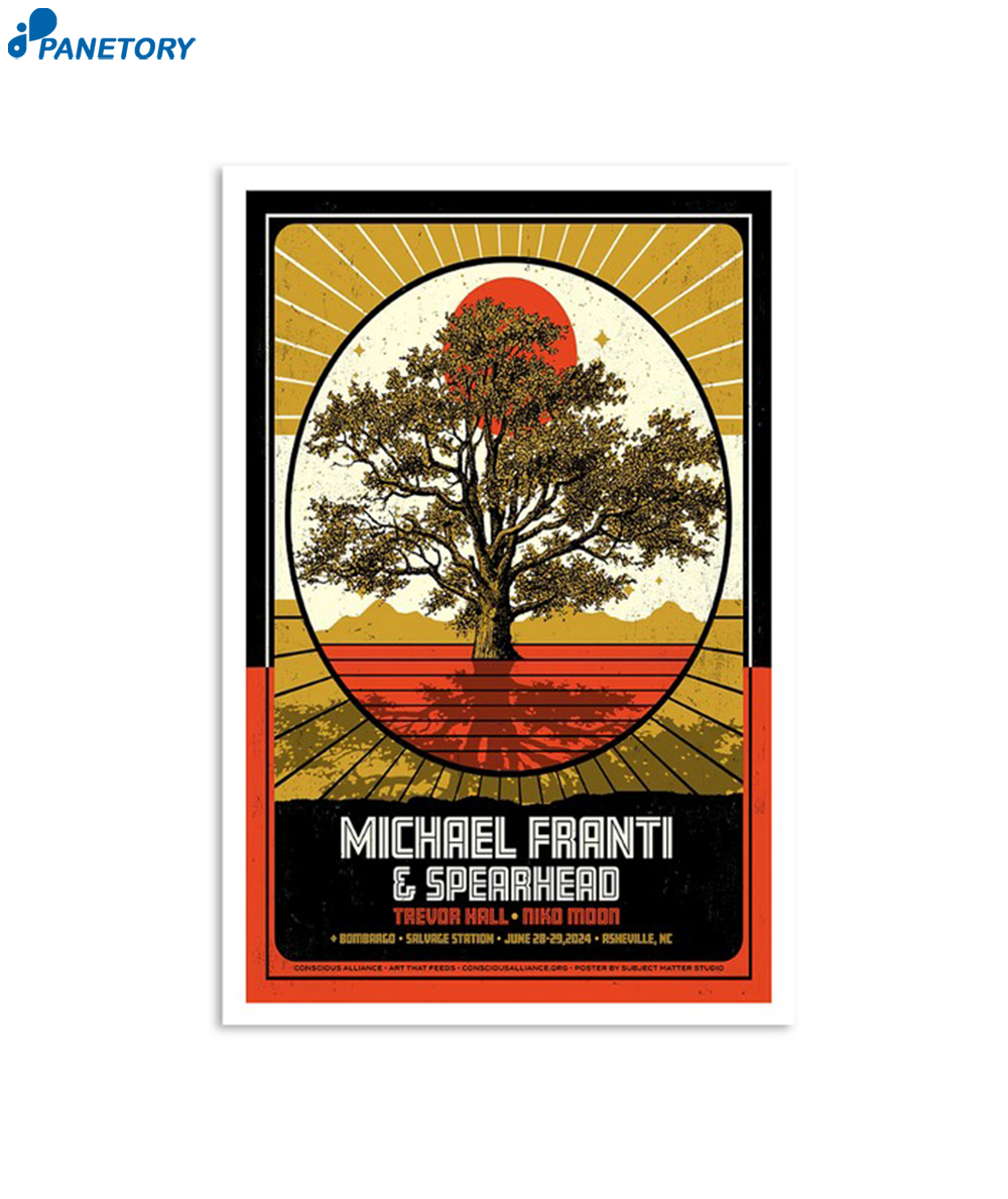 Michael Franti And Spearhead Salvage Station Asheville NC June 28 2024 Poster 2 Michael Franti And Spearhead Salvage Station Asheville Nc June 28 2024 Poster
