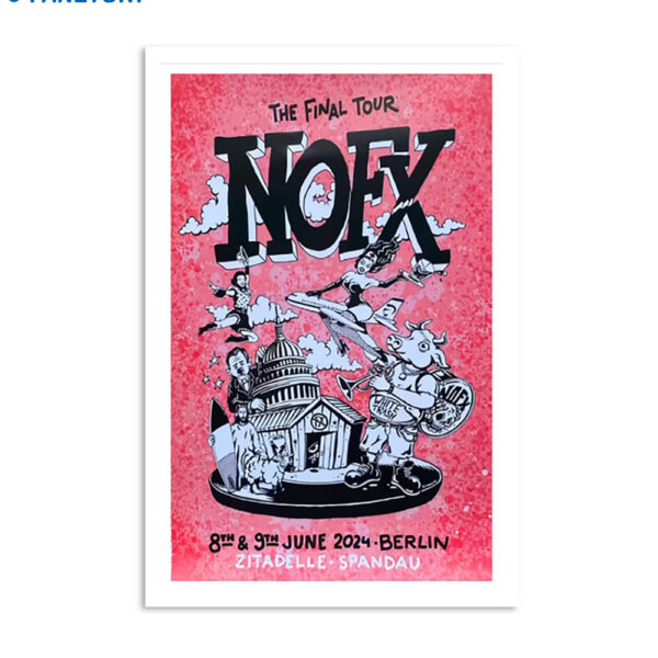 Nofx June 8 & 9 2024 Zitadelle Spandau Berlin Germany Tour Poster