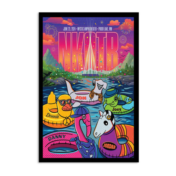 New Kids On The Block June 23 2024 Mystic Amphitheater Prior Lake MN Poster