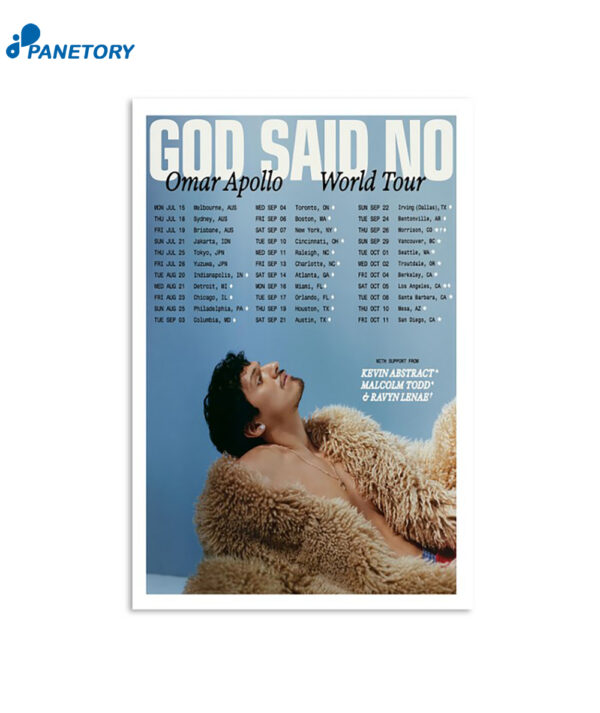 Omar Apollo God Said No World Tour 2024 Poster