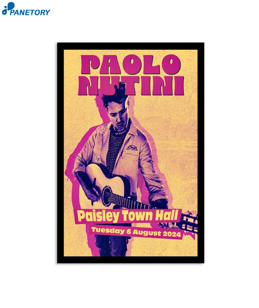 Paolo Nutini Paisley Town Hall In Paisley Aug 6 2024 Poster 2 Paolo Nutini Paisley Town Hall In Paisley Aug 6 2024 Poster